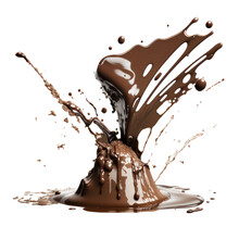Cream Chocolate Splash. Chocolate Twist. 3d Illustration Style. Generative AI.