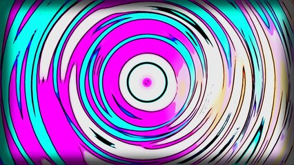 Poster - Hypnotic tunnel with bright colorful liquid lines. Design. Psychedelic paints rotate in lines in tunnel. Hypnotic tunnel with liquid lines