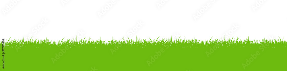 Green vector grass meadow on transparent background. Easter concept: spring, Easter, holiday. PNG image