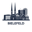 Abstract skyline of city Bielefeld in Germany, vector illustration