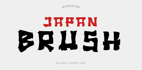 Leinwandbilder - minoru, the Japanese or Chinese style font with grunge distressed texture font