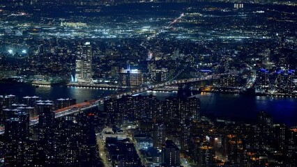 Wall Mural - New York City from above - the city lights at night - travel photography