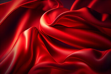 red silk background, generative AI
