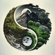 Beauty of Yin Yang with Nature and balance and harmony of opposing forces