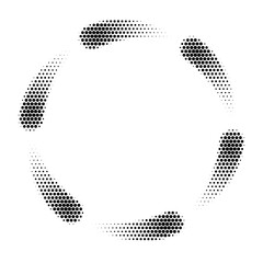 Aufkleber - Abstract dotted vector background. Halftone effect. Halftone dotted background circularly distributed. Circle dots isolated on the white backdrop for advertisement. Minimal geometric design template.