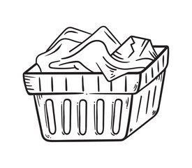 Wall Mural - basket with clothes laundry