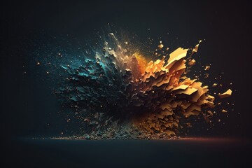 Aufkleber - Particle abstract background closeup. AI generation