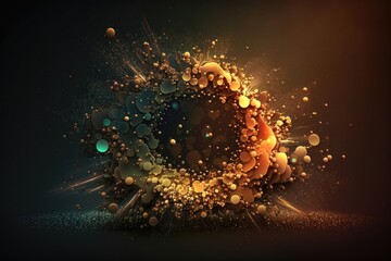 Aufkleber - Particle abstract background closeup. AI generation