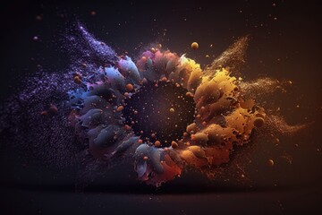 Aufkleber - Particle abstract background closeup. AI generation