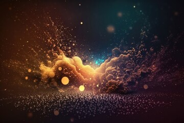Aufkleber - Particle abstract background closeup. AI generation