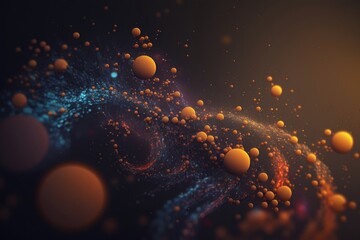 Aufkleber - Particle abstract background closeup. AI generation
