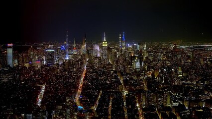 Wall Mural - New York City from above - the city lights at night - travel photography