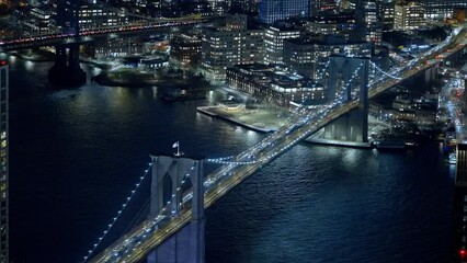 Wall Mural - New York City from above - the city lights at night - travel photography