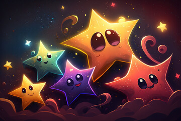 Wall Mural - Stars in the space. Generative AI