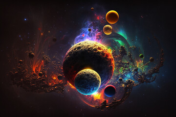 Wall Mural - Planets and the universe
