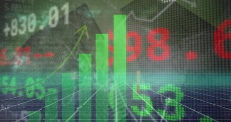 Poster - Stocks and shares against skyscraper