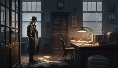 Finding the Clue - Detective in thought