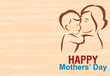 Happy Mother`s Day elegant greeting card. Mother and child background for Mother's Day. Best mom ever greeting card with blank space to add text.