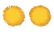 Set of two yellow pompoms isolated over white background, Vector illustration
