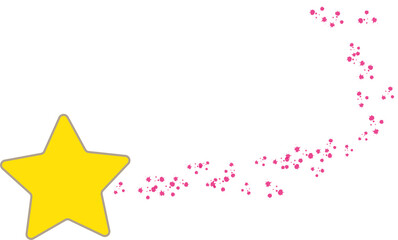 Wall Mural - Yellow star with meteor streaks, twinkle and twinkle, meteor streaks