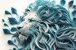 Paper quilling AI art of a lion