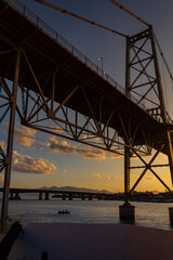 Wall Mural - paisagem do  pôr do sol ponte Hercílio luz de Florianopolis Santa Catarina Brasil Florianópolis