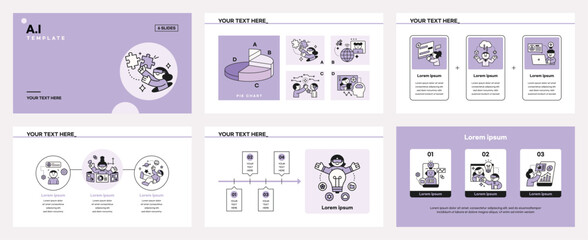 Poster - Illustration template design for artificial intelligence technology.
