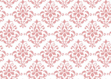 Damask Classic Pink Pattern. Seamless Abstract Background With Repeating Elements. Orient Background