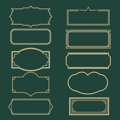 Poster - a set of simple vintage style frames