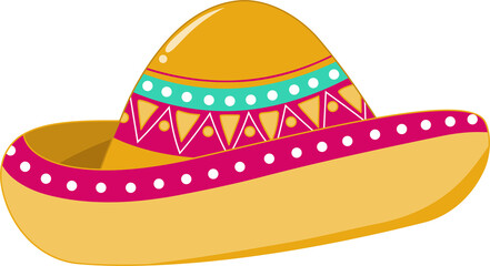 Mexican folk hat, Sombrero hat flat icon PNG