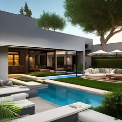 Wall Mural - 14 A spacious and private backyard with a pool and a patio for entertaining 2_SwinIRGenerative AI