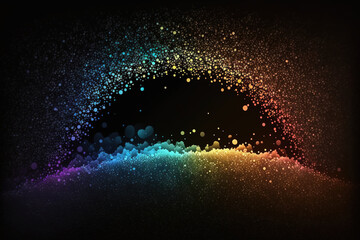 Wall Mural - background dark glitter with rainbow lights. black background with light. The area is dusty. wall divot that is. Generative AI