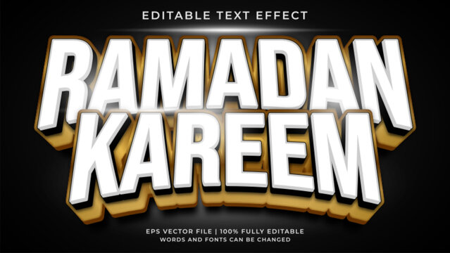 Ramadan kareem 3D editable text effect