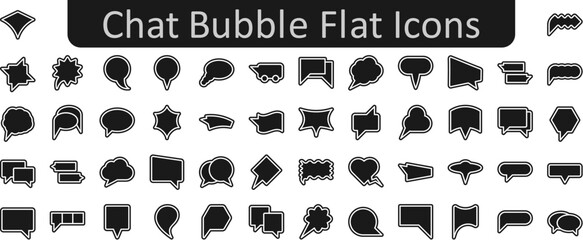 Poster - Chat bubble flat vector icon set collection