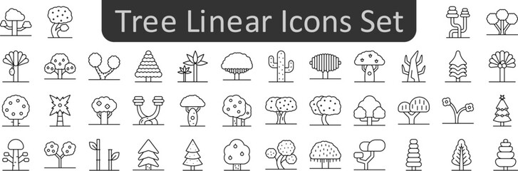 Poster - Tree linear icons set. Web icon set. Website set icon vector.