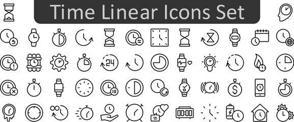 Poster - Time linear icons set. Web icon set. Website set icon vector.