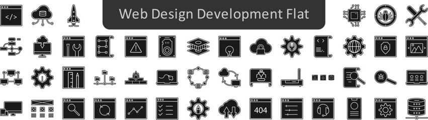 Poster - Web design development flat icons set. Web icon set. Website set icon vector.