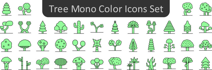 Poster - Tree mono color icons set. Web icon set. Website set icon vector.