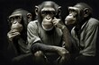apes thinking created using AI Generative Technology