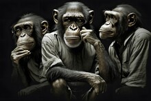 Apes Thinking Created Using AI Generative Technology