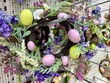 easter eggs and flowers. wreath with eggs and flowers for Easter