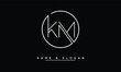 KM,  MK,  K,  M   Abstract  Letters  Logo  Monogram