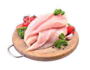 Wall Mural - Chicken and vegetables meat isolated