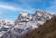 Toscana, Alpi Apuane: il monte Forato (mt. 1230) ricoperto di neve in una giornata d'inverno