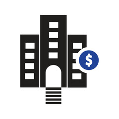 Sticker - Financial bank icon vector