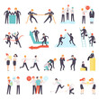 © topvectors - Business Workers Characters Engaged in Professional Career Competition Vector Set