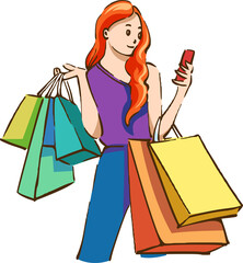 Wall Mural - shopping png graphic clipart design