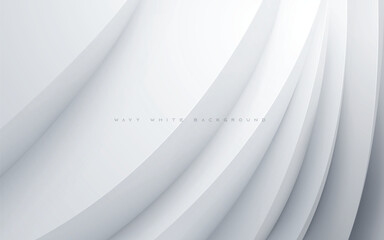 Wall Mural - White abstract background. Dynamic shape dimension layers.