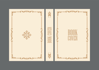 book cover design with retro decorations