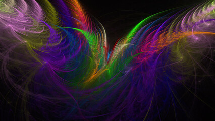 Poster - Digital fractal art computer generated 3D rendered graphics, abstract shapes and forms, beautiful fractal pattern for creativity, imagination, meditation, for poster, banner or background